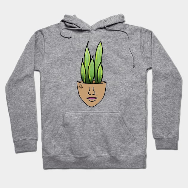 Snake Plant Person with Face Tattoo and Piercing Hoodie by Tenpmcreations